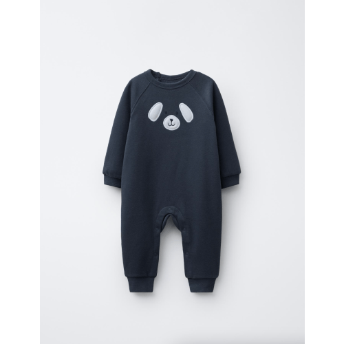 Embroidered Puppy Plush Jumpsuit, 1-3m | ZARA