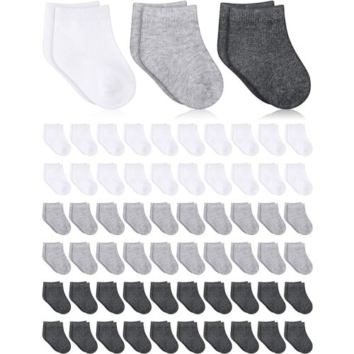 Jecery 60 Pairs Baby Socks Low Cut Stretch Cotton Ankle Socks Unisex Baby Socks Infant Socks for Newborn Toddler Boys Girls 0-6 Months Baby Socks