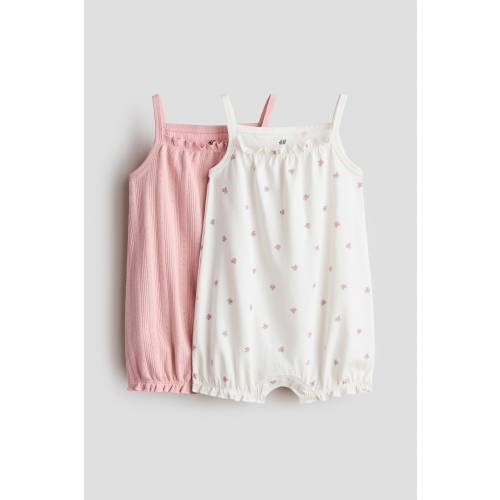 2-PACK COTTON ROMPER SUITS