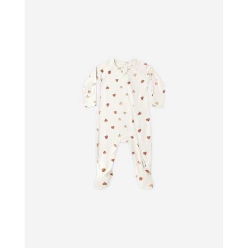 Bamboo Zip Footie || Pumpkins – Quincy Mae