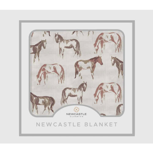 Wild horses bamboo baby blanket