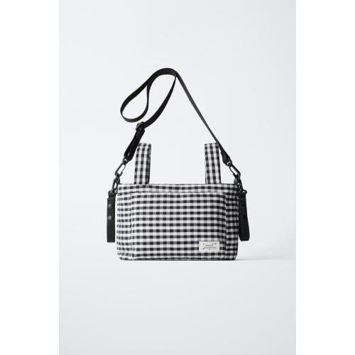 PLAID MATERNITY STROLLER BAG