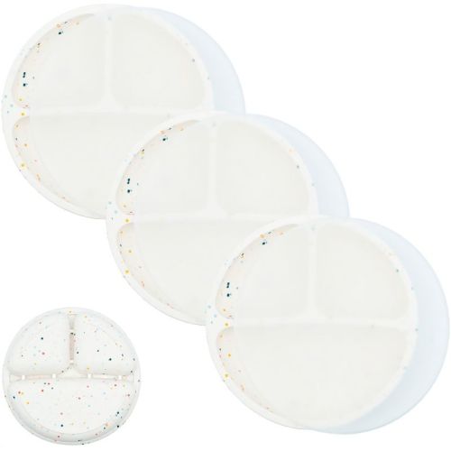 WeeSprout Baby Plates with Lids, Food Grade Silicone Divided Plates for Kids - 3 Pack