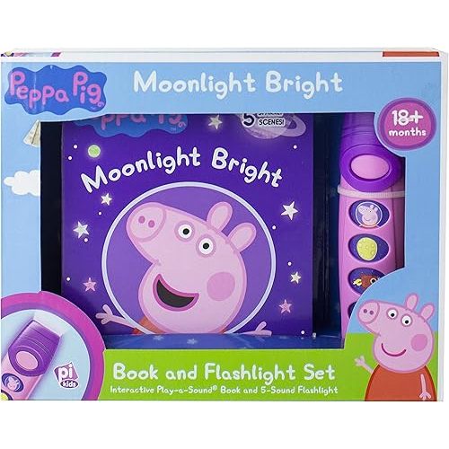 Peppa Pig - Moonlight Bright Sound Book and Sound Flashlight Toy Set - PI Kids Board book – Sound Book, May 29, 2018