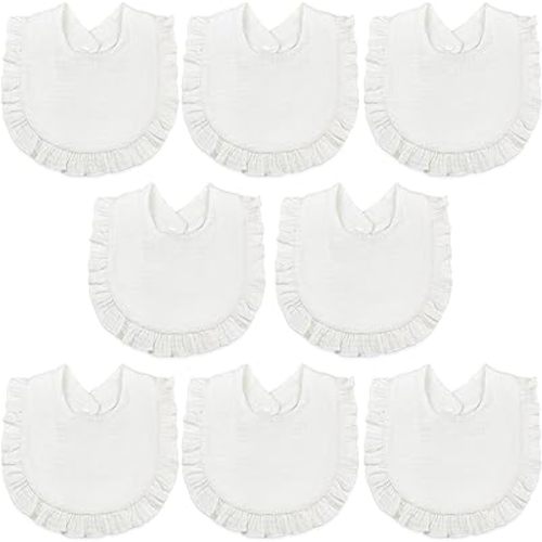 Muslin Baby Bibs Drool Teething Bibs 4-Layer 100% Organic Muslin Cotton Bibs Muslin Bibs for Girls Multi-Use Scarf Bibs
