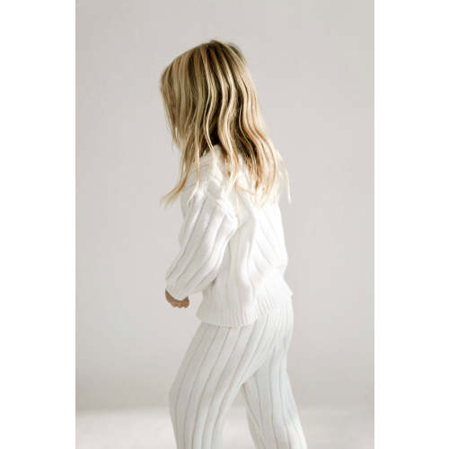 Children’s Wide Ribbed Knit Sweater ‘Dove’ – Oat Co