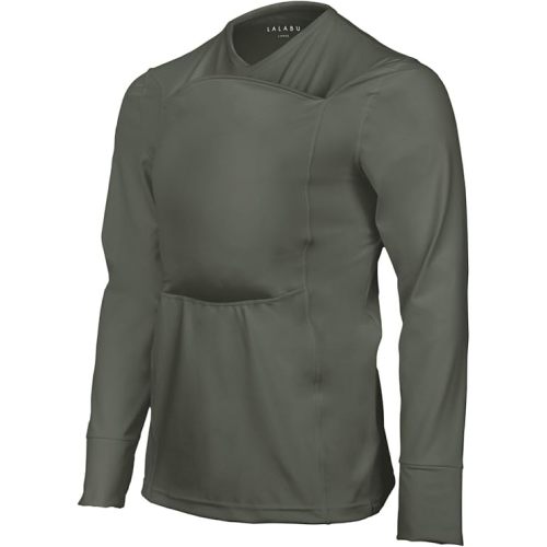 Lalabu Long-Sleeve Dad Shirt - Baby Wraps Carrier for Dad with Hand-Free Patented Pouch - Engineered for Bonding, Safety, & Comfort for Newborns Up to 15 Lbs. - CPSC Compliant