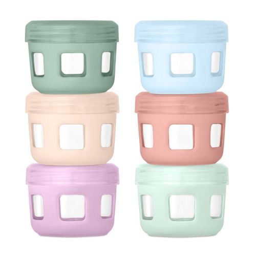 Ello 6pk Glass Condiment Food Storage Container Set