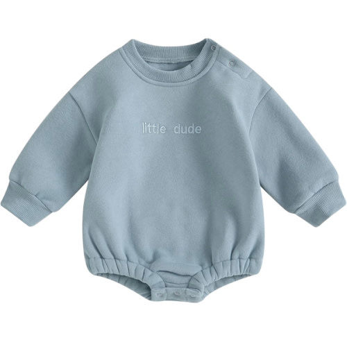 VISGOGO Newborn Infant Baby Boy Girls Oversized Romper Little Dude Sweater Onesie Coming Home Outfit Neutral Clothes