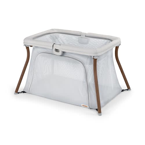 Chicco Alfa Lite Nest Lightweight Travel Playard with Zip-On Bassinet, Portable Baby Crib & Play Yard, Easy Setup, Waterproof Mattress, Includes Carry Bag, Serene/Beige