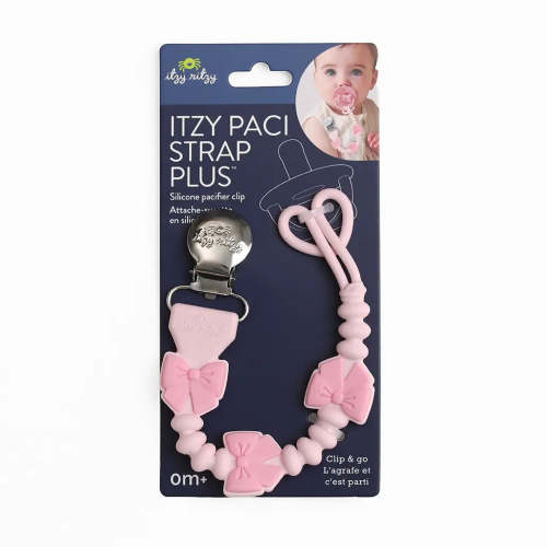 PINK BOW PACIFIER CLIP