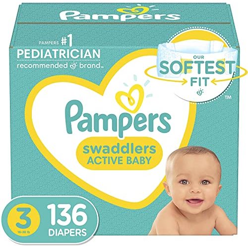 Pampers Swaddlers Active Baby Diaper Size 3 136 Count