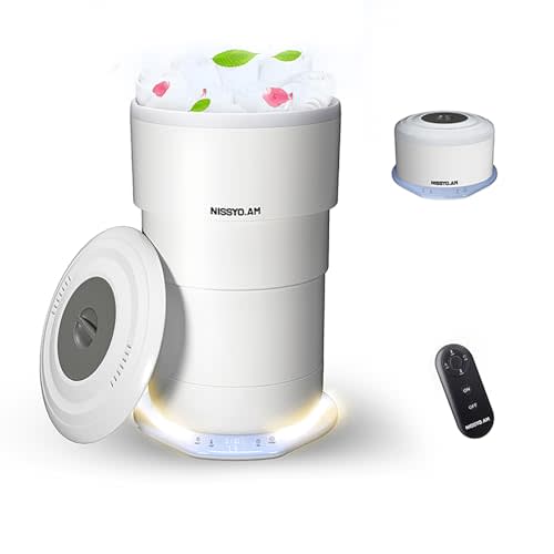 NISSYO.AM Foldable Towel Warmer for Bathroom, 23L Large Capacity Towel Heater Bucket with Remote Control, 3 Temperature & 3 Timer Settings, Spa-Grade Heated Towel Warmer with LED Light