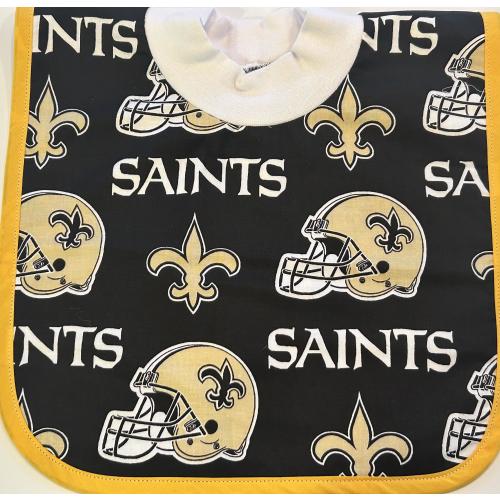 New Orleans Saints Baby Bib | Large Baby Bib | Saints Baby Gift | NFL Toddler Bib