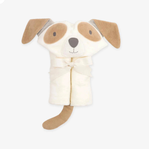 Tan Puppy Hooded Baby Bath Wrap