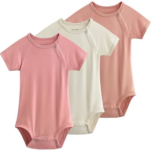 Yoofoss Baby Bodysuits Rayon Made From Bamboo, Soft Breathable Baby Onesie Short Sleeve Baby Boys Girls Clothes