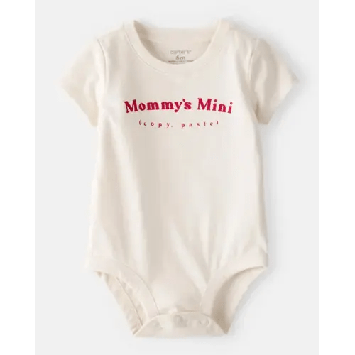 Baby 'Mommy's Mini' Short-Sleeve Graphic Bodysuit - Cream | Carter's