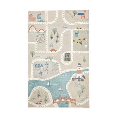 3d Activity Town Play Rug , 6x9 , Multi