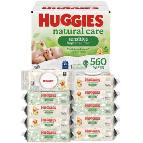 Huggies Care Sensitive Unscented Baby Wipes- 10 pack (560ct total wipes): Alcohol-Free, Hypoallergenic, Non-Toxic
