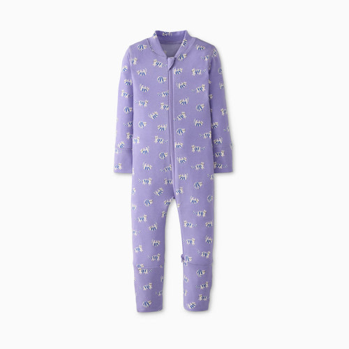 Hanna Andersson Baby 2-Way Zip Sleeper in HannaSoft - Cute Cats On Purple, 6-12 M
