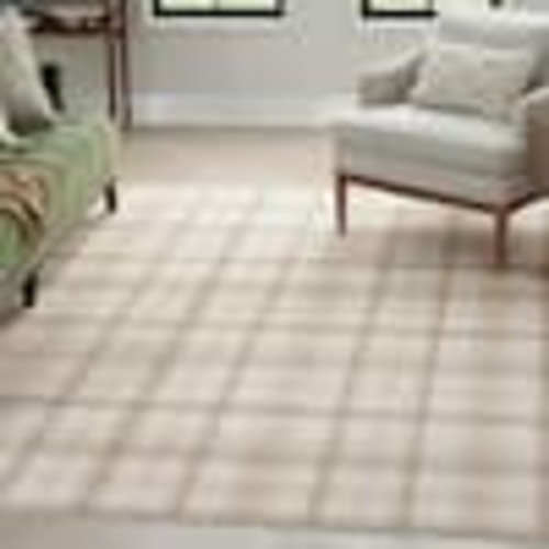 Nourison Grafix Ivory Beige 5 ft. x 7 ft. Plaid Contemporary Area Rug 935632