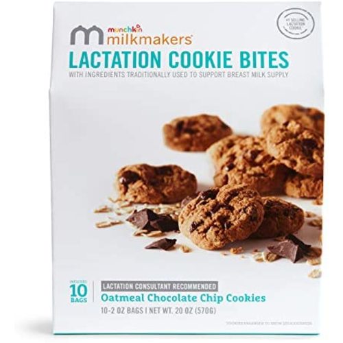 Munchkin Milkmakers Lactation Cookie Bites, Oatmeal Chocolate Chip, 10 Ct