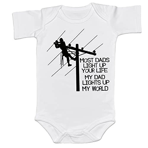 Funny Baby Boy Girl Bodysuit Most DAD Light UP YOUR Life My DAD Lights UP My World Romper New Dad Father’s Day Gift