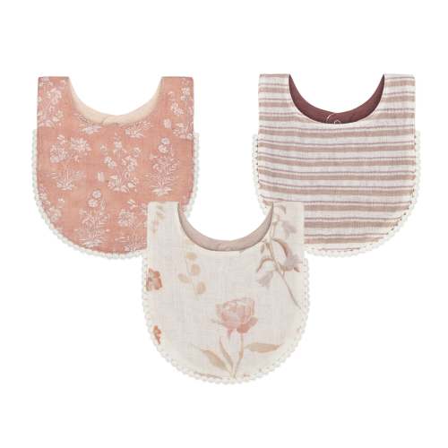 Violet Floral Cotton Bibs for Babies | Crane Baby