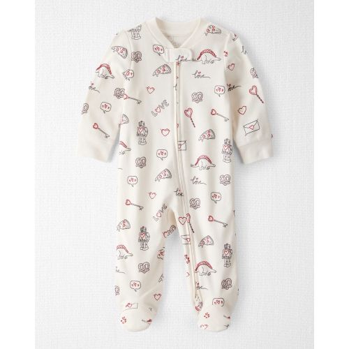 Baby Organic Cotton Sleep & Play Pajamas in Little Loves Print - Little Planet | Carter's
