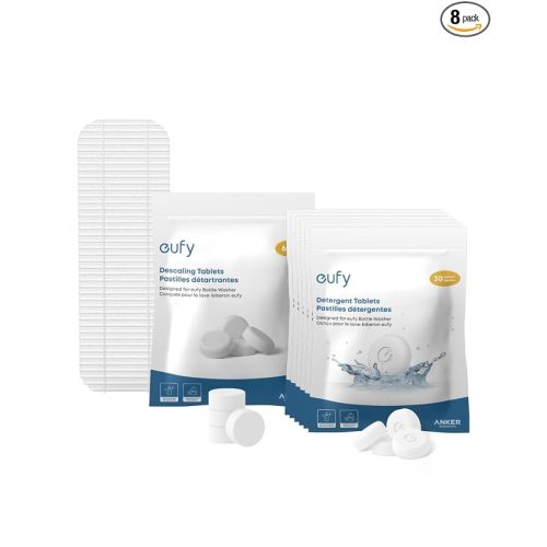 eufy Baby Bottle Washer Cleaning Kit: 180 Detergent Tabs, Descaler, Filter
