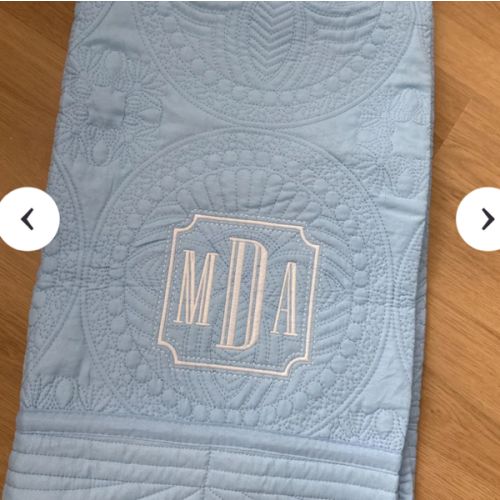 Personalized Embroidered Heirloom Quilt | Elegant Font | Custom Name/Monogram| Baby Shower Gift | Monogrammed Baby Blanket | Newborn Gift