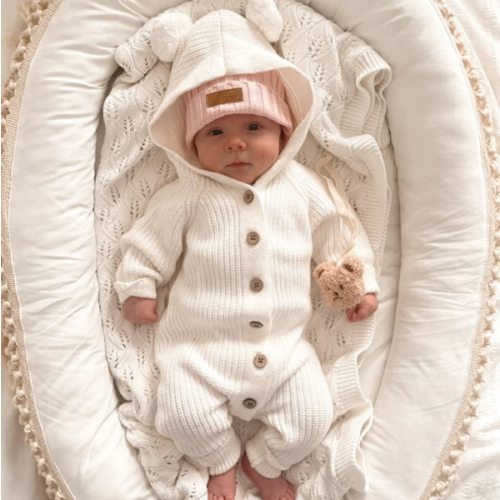 Little B's Classic Hoodie Jumpsuit - Milk