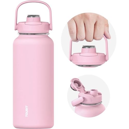 TOURIT 24 oz Insulated Stainless Steel Water Bottle, Pink