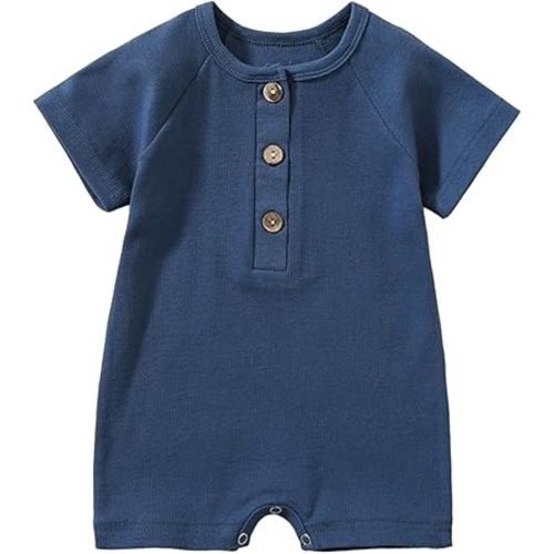 Baby Romper – Cotton Newborn Outfit, Short Sleeve Unisex Onesie 12-18 months