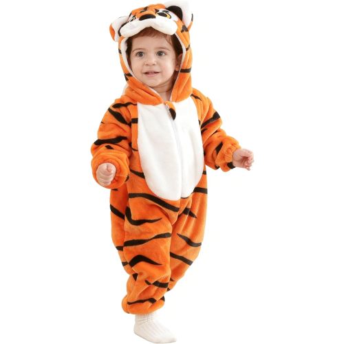 Unisex Baby Tiger Costume Toddler Animal Onesie Hooded Romper