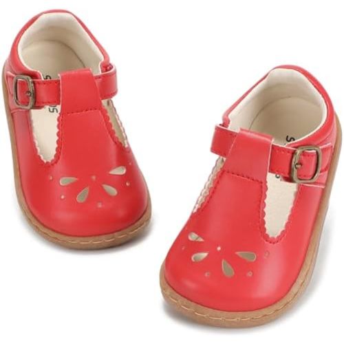 STQ KIDS Toddler Girl Mary Jane Dress Shoes Wide Ballet Flats for Girls Party School Shoe