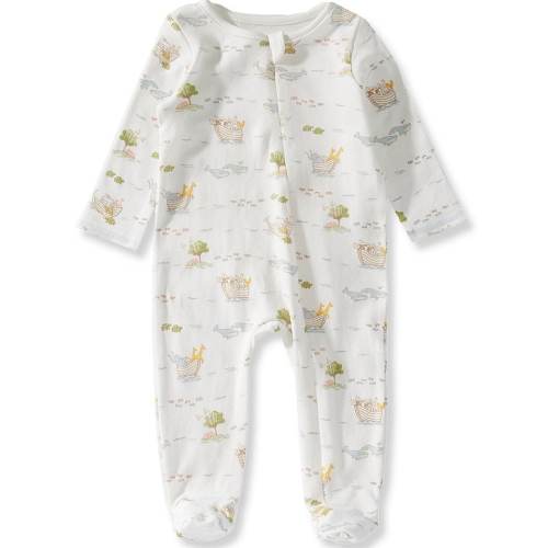 Mud Pie Baby Boys Allover Print Noah's Ark Zip Long-all Footie