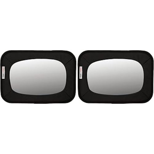 Nuby x Safe in the Seat Backseat Baby Mirror - Shatter-Resistant Car Mirror with Tether Anchor Strap - Fits Most Headrests for Rear-Facing Baby Monitoring (Pack of 2)