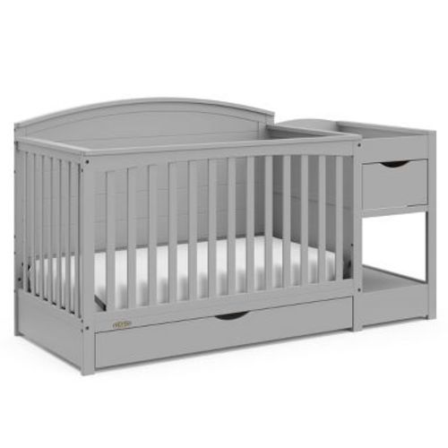 Graco Bellwood 5-in-1 Convertible Crib and Changer Pebble Gray