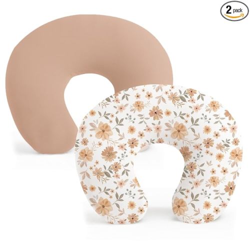 Konssy 2 Pack Nursing Pillow Covers, Soft Stretchy Cover for Breastfeeding