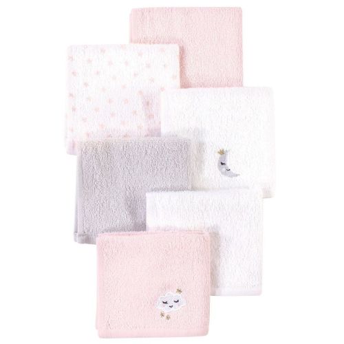 Hudson Baby Infant Girls Super Soft Cotton Washcloths, Pink Cloud, One Size
