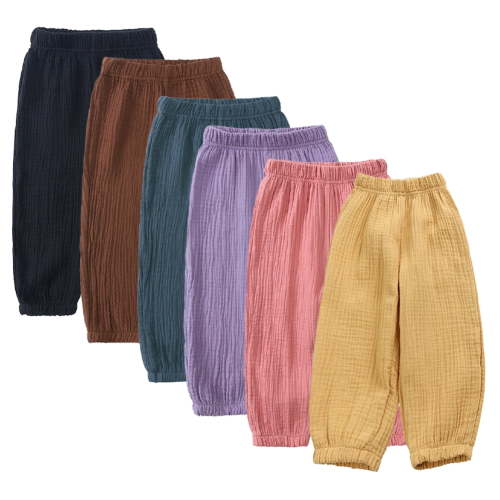 KYAIGUO Boys Girls Casual Pants Spring Summer Anti-Mosquito Pants for Kids Toddler Solid Color Cotton Trousers for Baby Thin Section Pants 1-8T