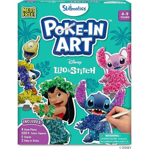 Skillmatics Poke-in Art - Lilo & Stitch Characters, Mess-Free Fun for Kids, DIY Wood Craft Kits, Creative Activity, Gifts for Girls & Boys Ages 4, 5, 6, 7, 8, 9