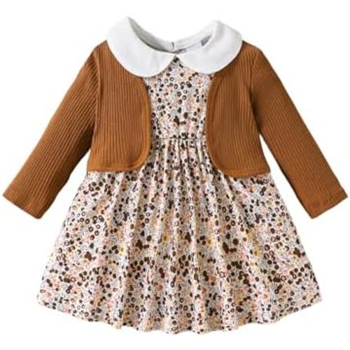 Mioglrie Toddler Baby Girl Dress Fall Winter Outfits Coat Baby Girls Dresses 6 9 12 18 24 Months 2t 3t Girl Clothes