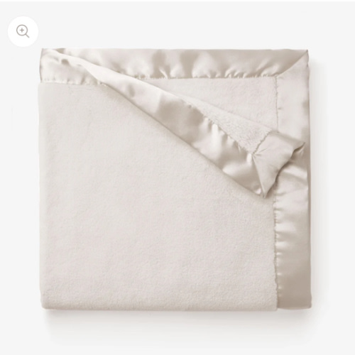 Taupe Satin Trim Flannel Fleece Baby Stroller Blanket