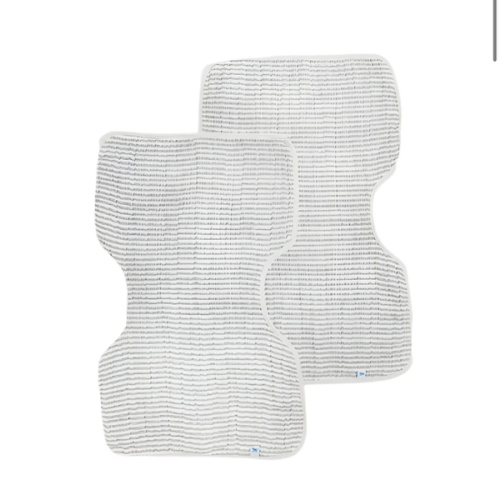 Cotton Muslin Burp Cloth - 2 - Pack colour: GREY STRIPE