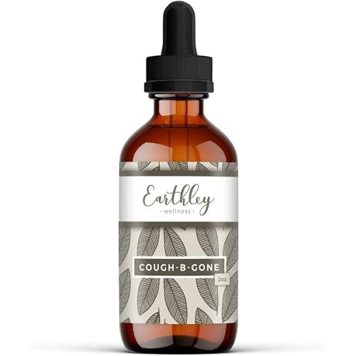 Earthley Wellness, Cough-B-Gone, Natural Herbal Formula, Cold and Cough Remedy, Removes Extra Mucus, Soothes Sore Throats, Promotes Lung Health, and Detoxification, Cough Be Gone (2oz, Original)