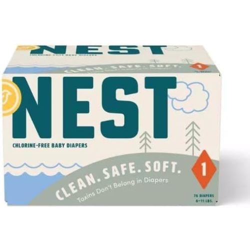 Nest Luxuary Diapers Chlorine-Free, Size 1, Count 76ct
