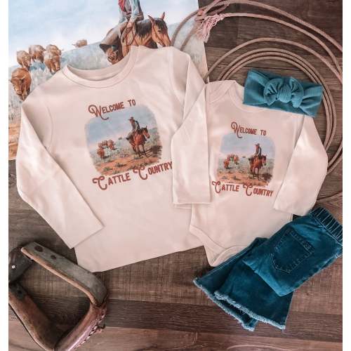 Welcome To Cattle Country Tee (Baby & Toddler) Short & Long Sleeve