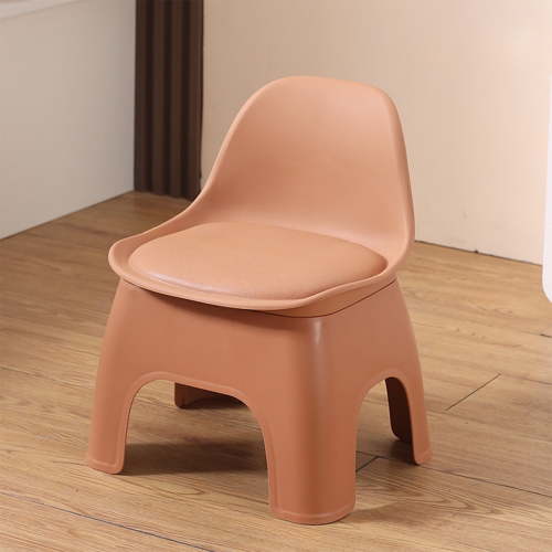 Kids & Adult Step Stool – Thickened Plastic Chair with Backrest – 300lb Capacity, Anti-Slip Base – for Living Room, Bathroom，E
